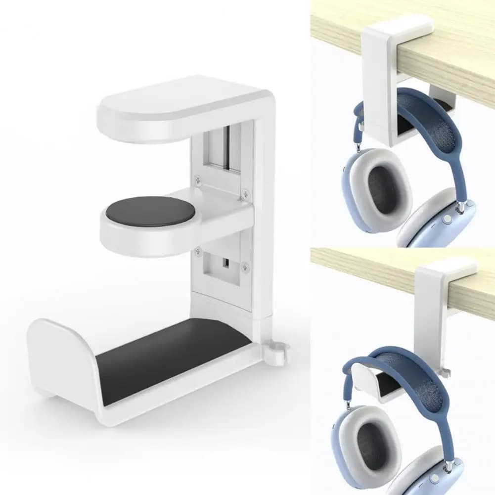 360-degree swivel headphone support from 11.5 cm Deck design Game controller Headphone support Storage Rack Silicone cushion thickened