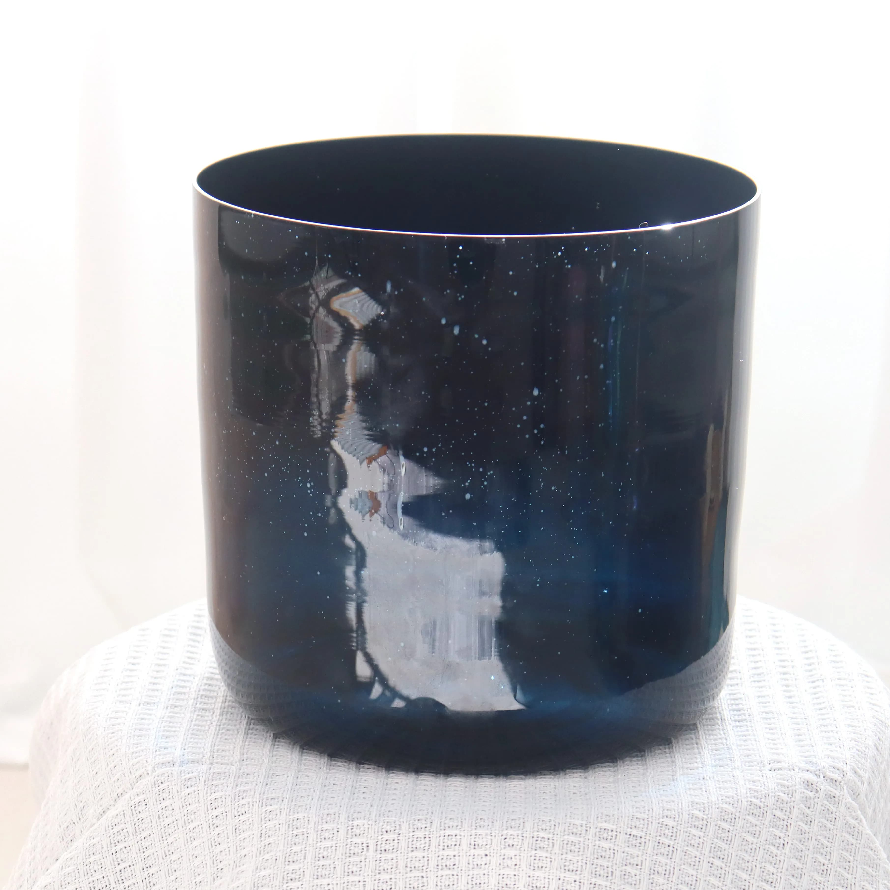 ZHQH Blue Star Quartz Crystal Singing Bowl 7inch Hand Made Natural Sound Reiki Healing Crystal Singing Bowl for Meditation