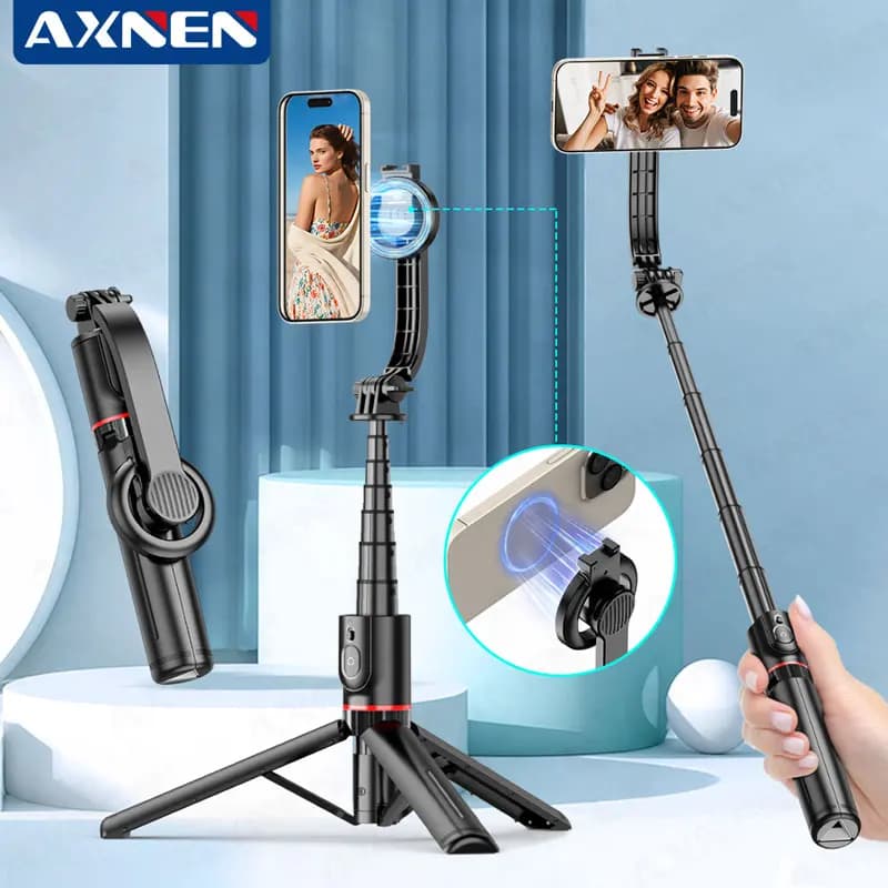 AXNEN L20 Treppiede magnetico per selfie stick Bluetooth Telecomando aireless per smartphone Supporto stabilizzatore portatile Supporto per tripa