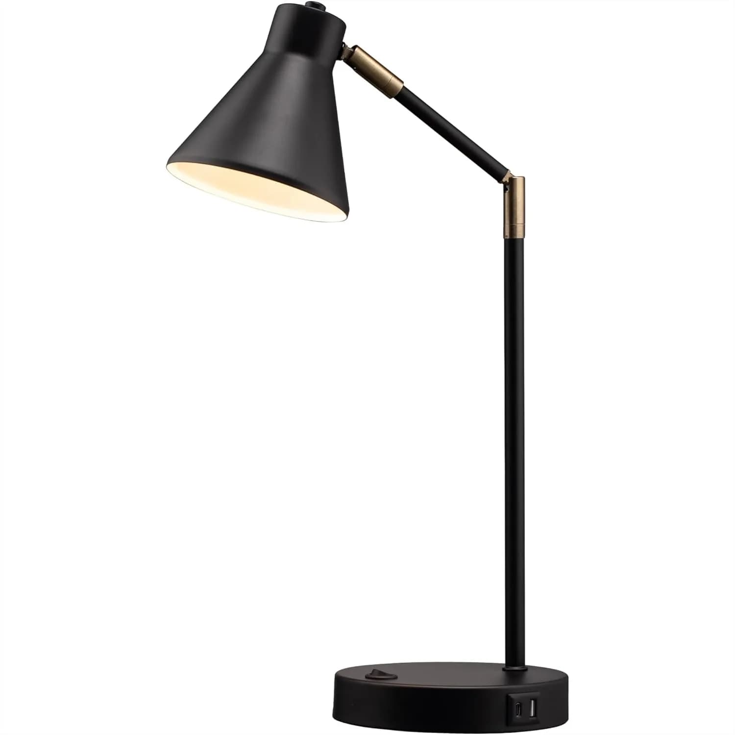 LED Desk Lamp with Dual USB Charging Ports, 270° Swivel Arms, Warm Light 3000K for Home Office