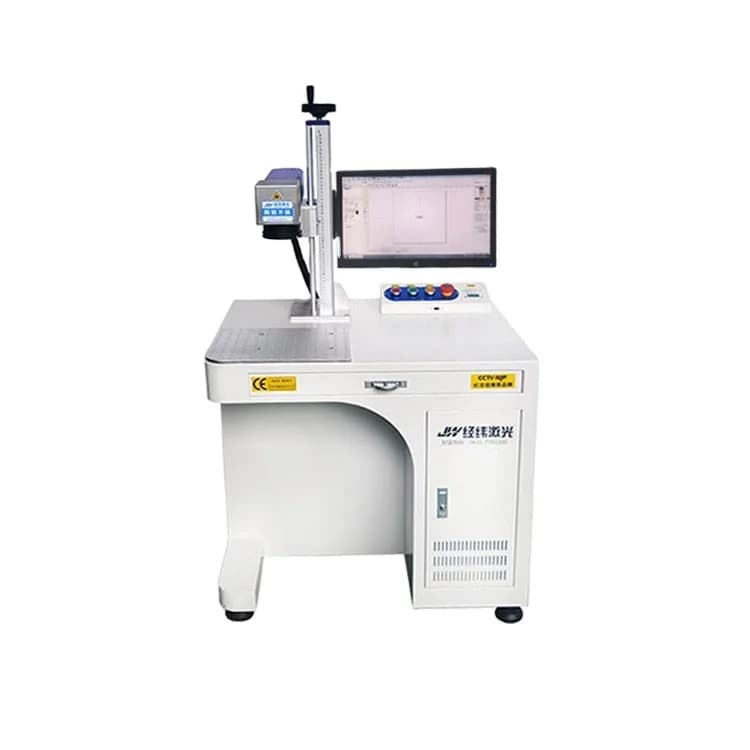 JW 60W 100W Bench-Top Cabinet Model JPT Raycus Fiber Laser Marking Machine Factory Use Engraving Steel Aluminum Copper Metal