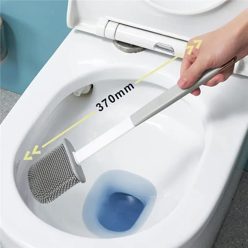 SDFC-Scopino per WC 2 in 1 con manico lungo e base trasparente, design anti-drenaggio per una facile pulizia, accessori per la casa