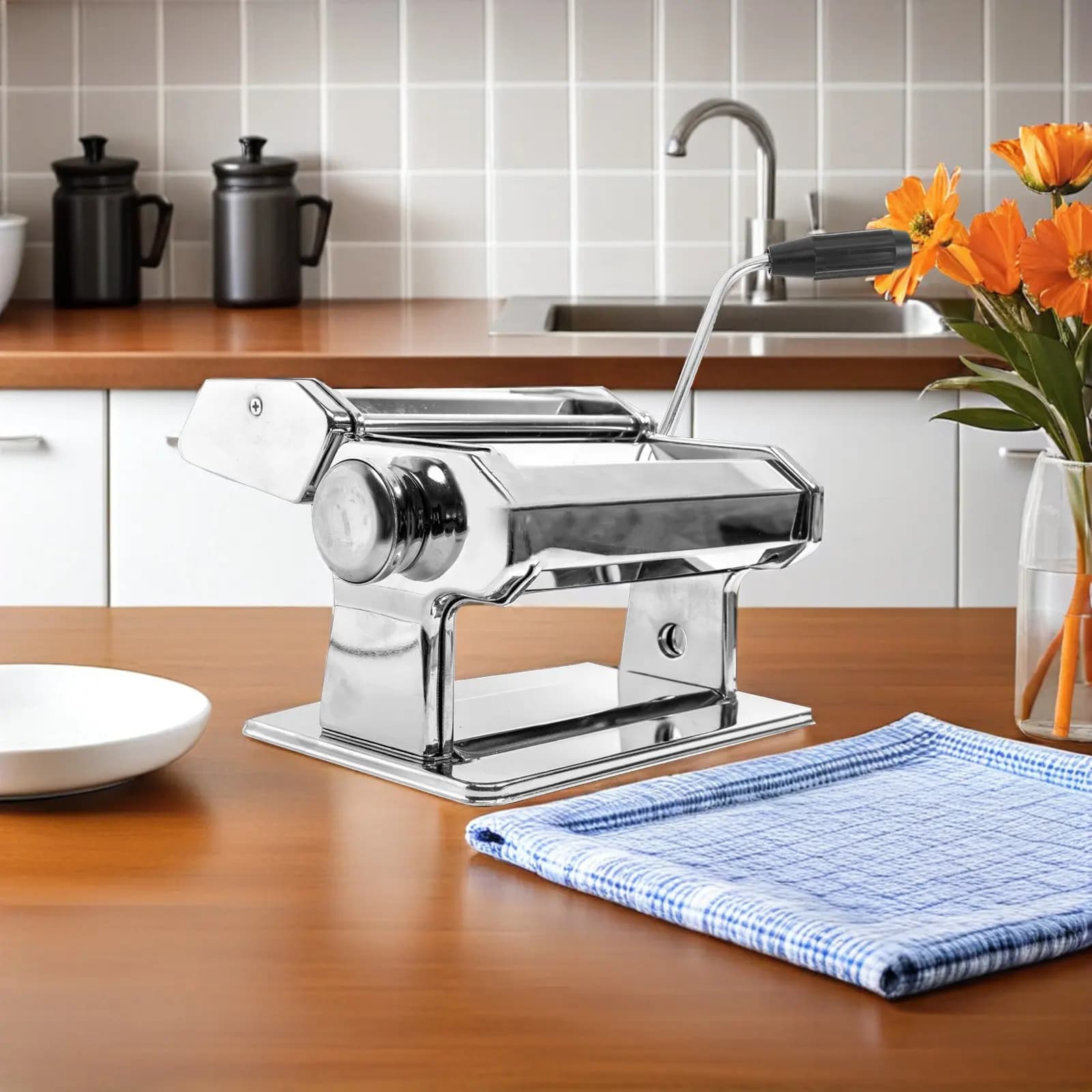 Manovella di Ricambio Ergonomica in Acciaio Inossidabile per Macchina Manuale per Pasta, Pressa per Impasto da Cucina Domestica
