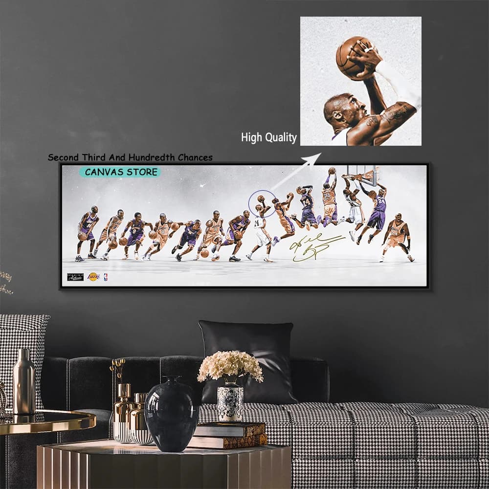 K-obe B-ryant Timeline Poster Black Mamba Wall Art Basket Legend Stampa su tela Pittura Basket Decorazione della parete della stanza di casa