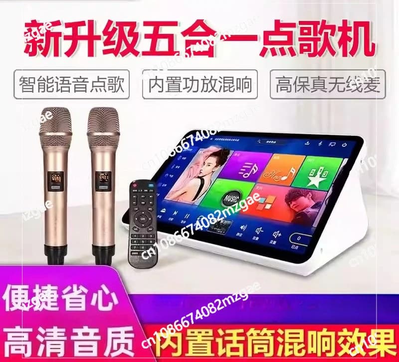 Macchina per karaoke KTV 4/5-in-1 con amplificatore, riverbero e funzione karaoke, dispositivo all-in-one per la casa.