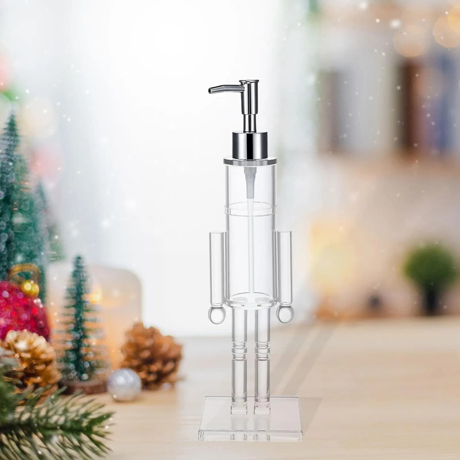 Dispenser di sapone a pressione manuale Forma schiaccianoci 156ml Bottiglia di lozione per decorazioni natalizie Dispenser di shampoo Versatile per bagno Lavanderia
