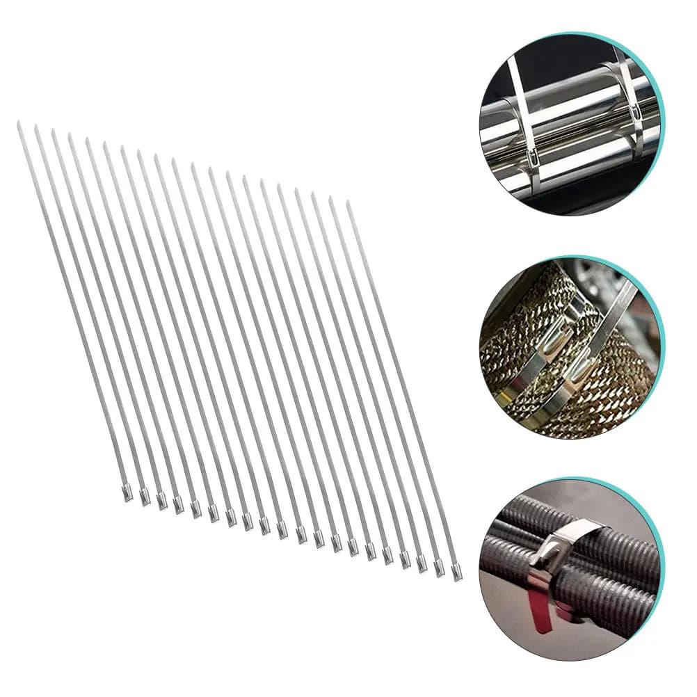 20 Pezzi Fascette Metalliche Autobloccanti in Acciaio Inossidabile, Resistenti all'Usura e ad Alta Resistenza per Riparazioni Auto, Casa e Computer