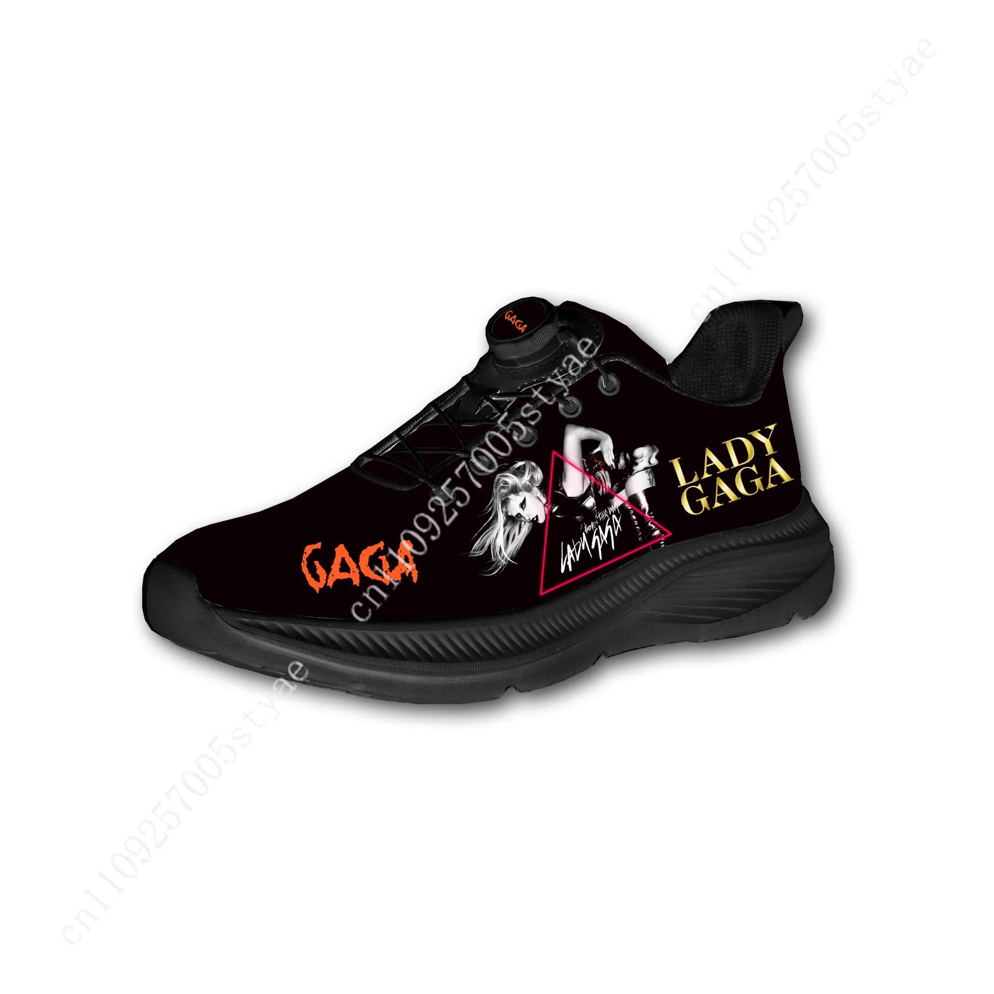 Scarpe da Corsa Fuoristrada Lady Gaga per Uomo e Donna, Sneaker Sportive Senza Lacci con Bottone Rotante, per Escursionismo e Tempo Libero, Personalizzabili