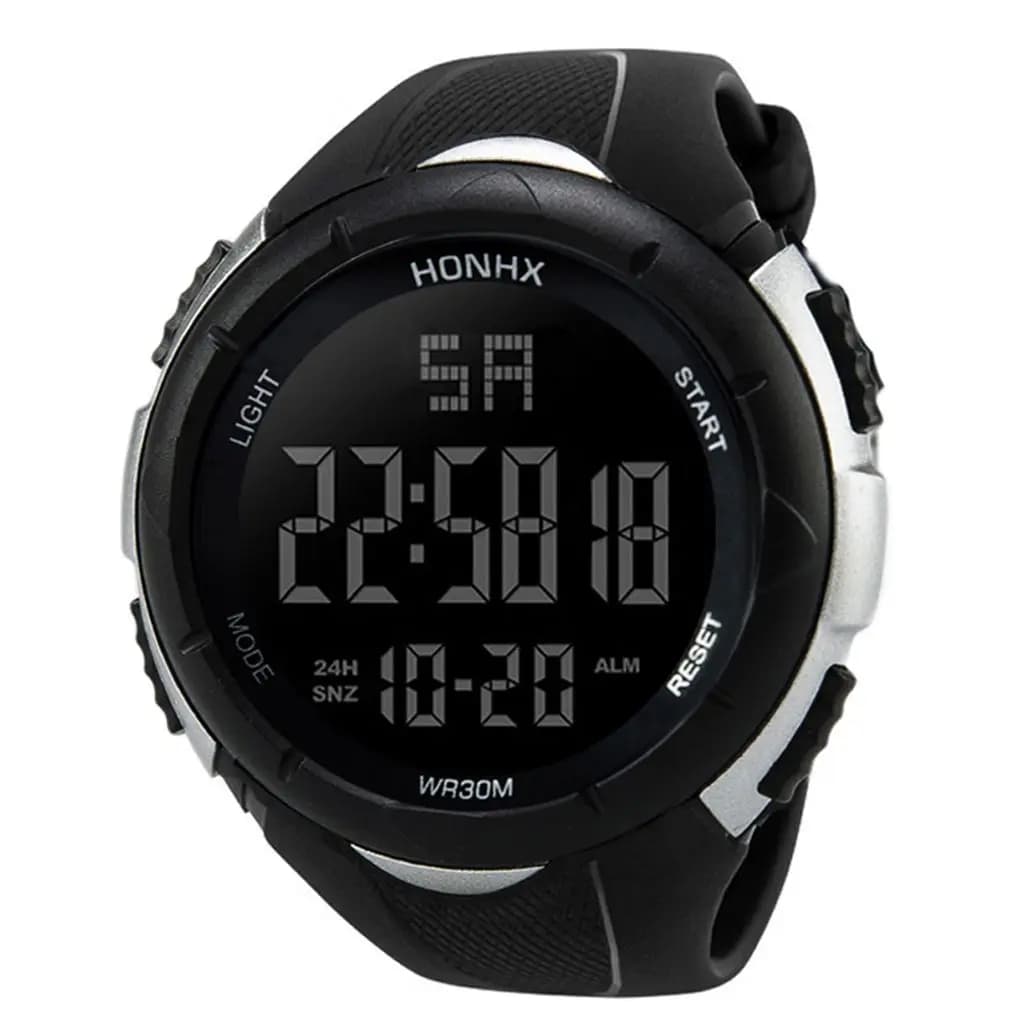 Men's Watch Waterproof Portable Electronic Wrist Watch with Weekly Display Travel Watch for Exercises Birthday Festival Gifts