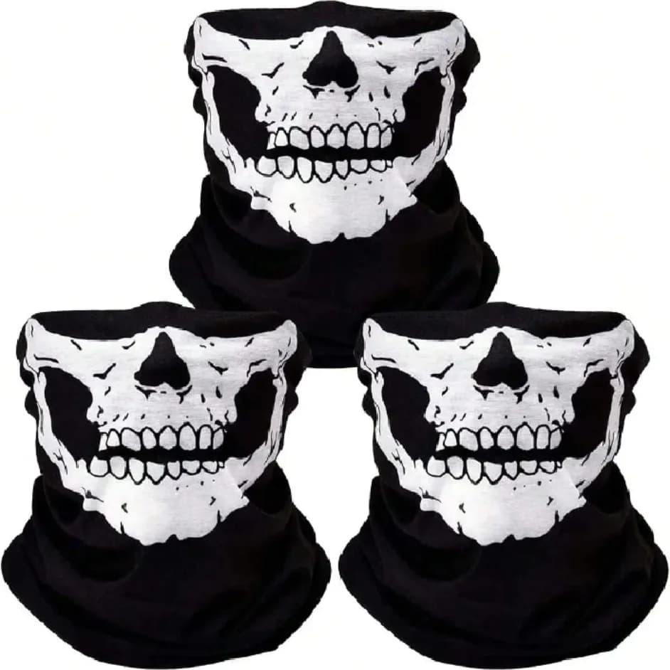 1PC Men Scarf Halloween Ride Bandana Women Headscarf Ski Skull Half Face Mask Ghost Scarf Neck Hiking Scarves Masks