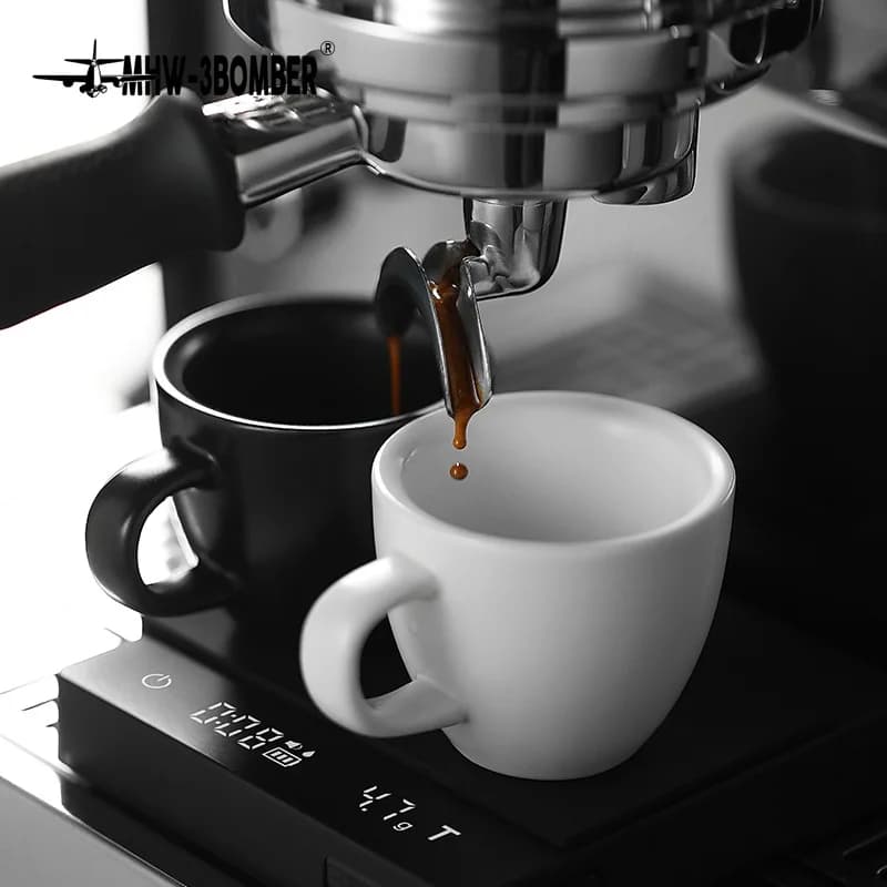 MHW-3BOMBER 80ml Ceramic Espresso Cup Set with Plate, Art Milk Mugs, Professional Accessories for Domestic Bars