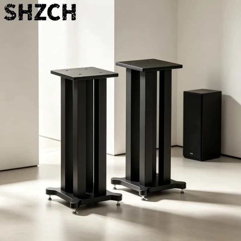 Studio Monitor Speaker Stand, Heavy Duty Bookshelf Speaker Base, Anti Vibration Floor Bracket, Acoustics Sound Shelf Mount Pad