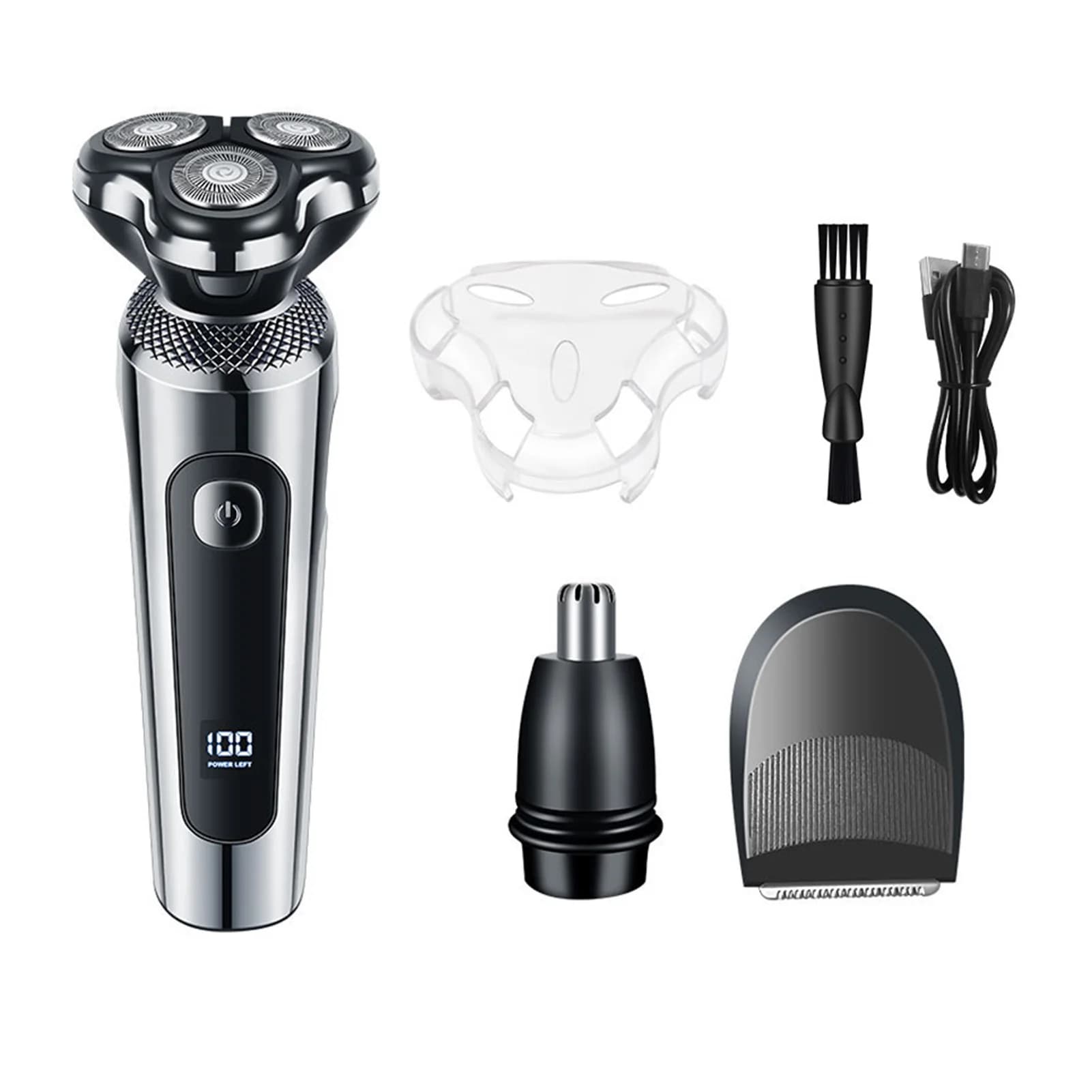 3 in 1, Adjustbarba USB Rechargeable IPX7 Waterproof, 3D Adjustbarba Kit Floating with Man Display
