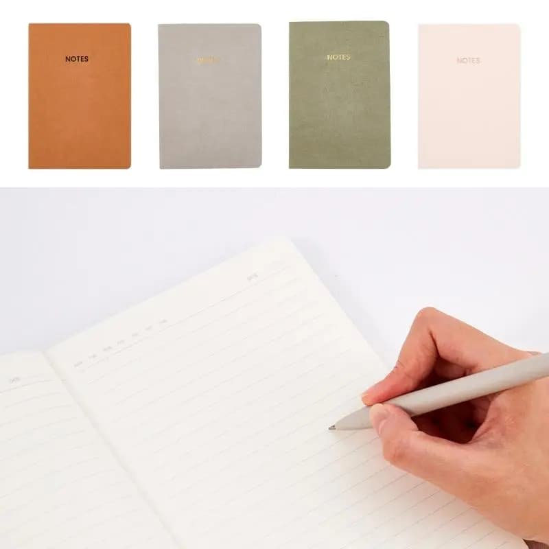 Y4QF Hardcover Notebook 160 Pages Lined Leather Journal College Ruled Notebook 140x200mm for Writing Journaling Note Taking