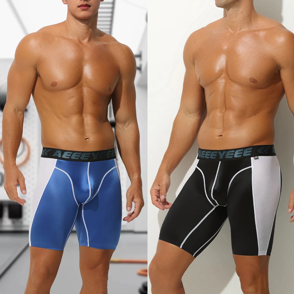 Men's Boxer in Rapid Sieve Drying, Low Waist Elasticized Slips for Running, Training, Cycling, Breathable Sports Shorts, Bathroom Costume