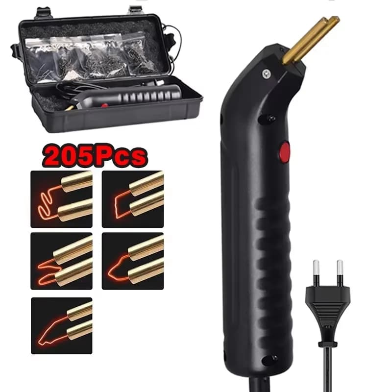 Kit per saldatrice in plastica Pistola per riparazione crepe per paraurti automobilistico con strumento per garage per saldatore con cucitrice a caldo in ferro