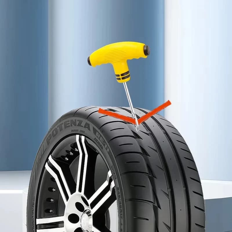 Kit Riparazione Rapida Pneumatici Auto: Strisce Adesive e Attrezzi per Riparazione Forature Senza Camera d'Aria