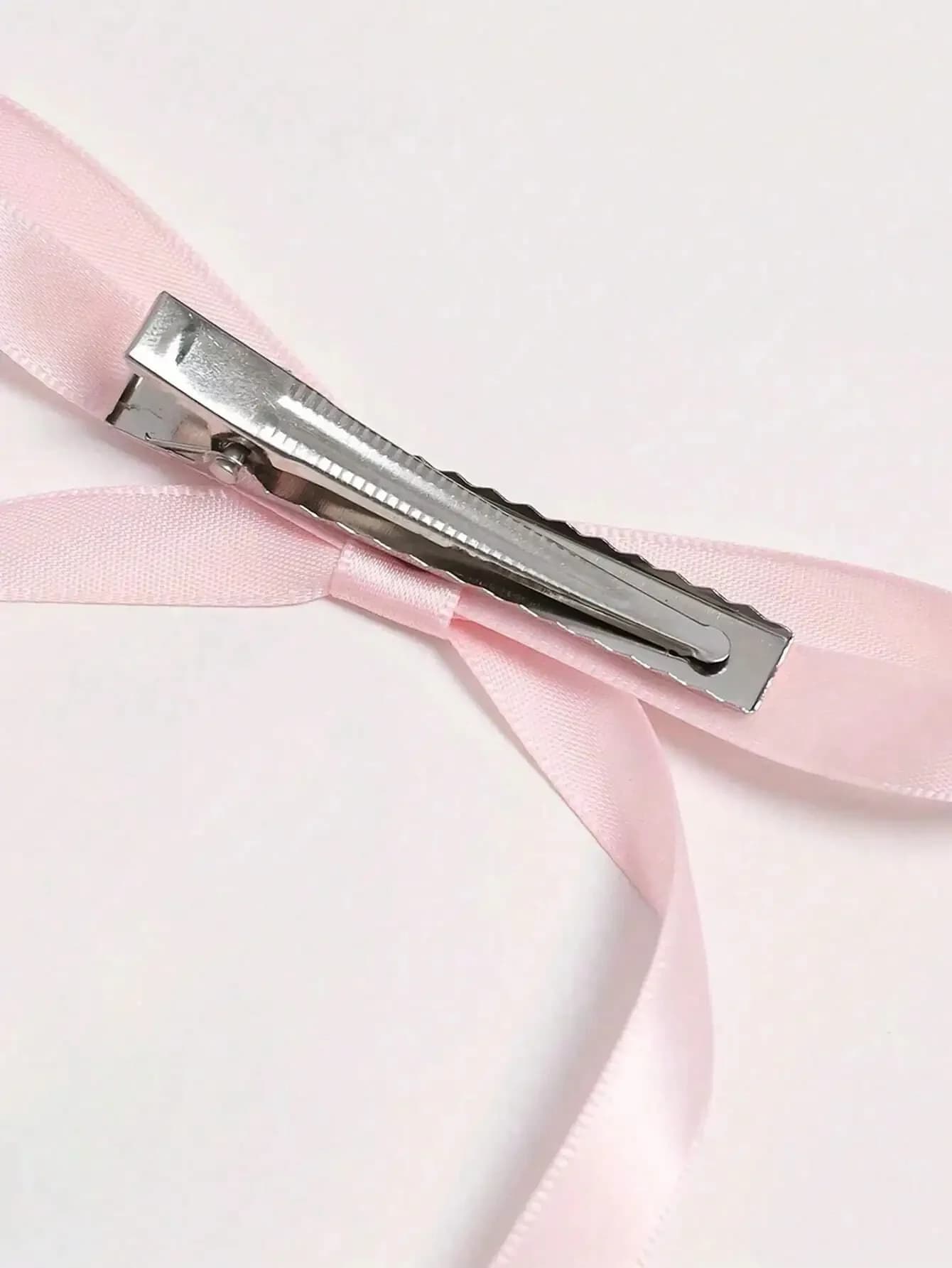 12 fermagli per capelli con fiocco in nastro di poliestere rosa, accessori per capelli da donna alla moda, fermagli per capelli dolci e carini per l'uso quotidiano