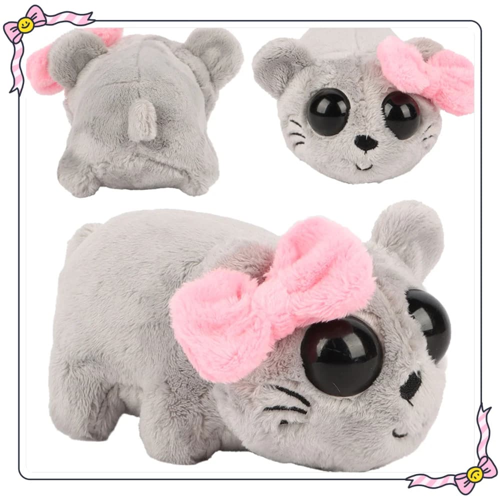 15 cm Grigio Grandi Occhi Criceto Giocattoli di Peluche Arco Criceto Peluche Bambola Morbido Peluche Carino Peluche Per Bambini Compleanno Regali di Halloween