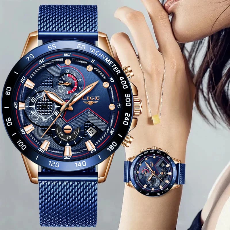 LIGE new women's watch in pink gold luxury women's watch from the best brands quartz sports women's watch waterproof Relogios Female
