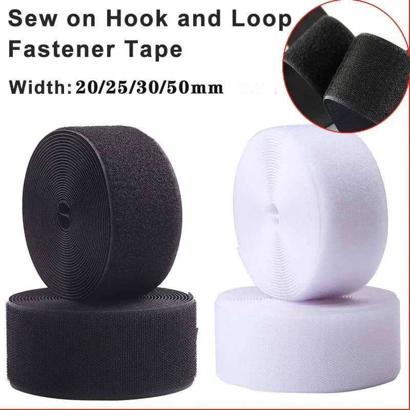 20-50mm Nero Bianco Gancio e Anello Non Adesivo Gancio Anello di Fissaggio Nastro Per Cucire Nastro Magico Adesivo Cinghia Couture Striscia Abbigliamento
