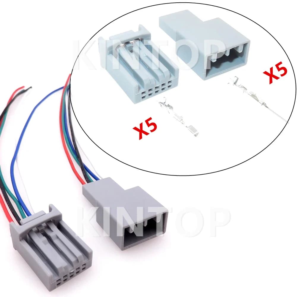 Set di 5 connettori AC a 5 pin per allarme antifurto auto, compatibili con Honda VW MX34005SF1, per dispositivi di modifica auto e finestre, con presa a bassa corrente.