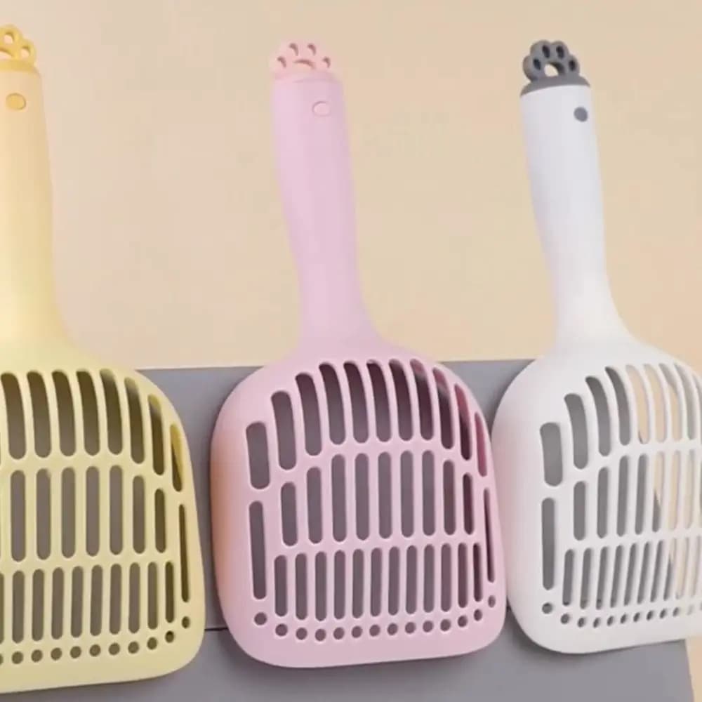 Paletta per lettiera per gatti in plastica portatile Perdita cava Setaccio per lettiera per gatti veloce Risparmio di manodopera Strumento per la pulizia degli animali domestici Pala per feci per animali domestici