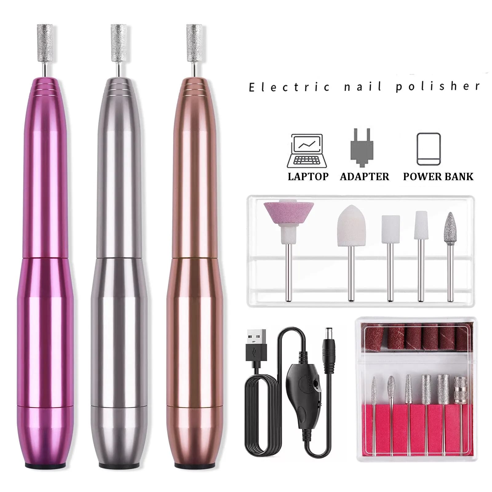 Set di macchine per trapano elettrico professionale per unghie forte mulino per attrezzature per la macinazione per strumento per la lucidatura delle unghie per Manicure e Pedicure