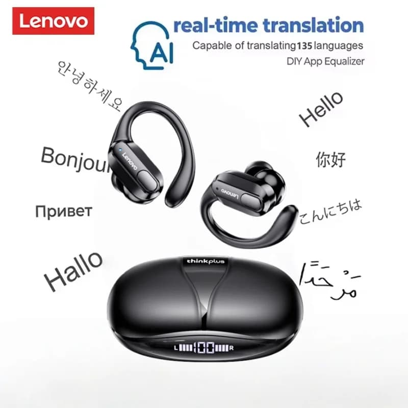 Original Lenovo XT80 sports Bluetooth earphones with microphone, LED display, ENC, gaming headphones with stereo audio Hi-Fi