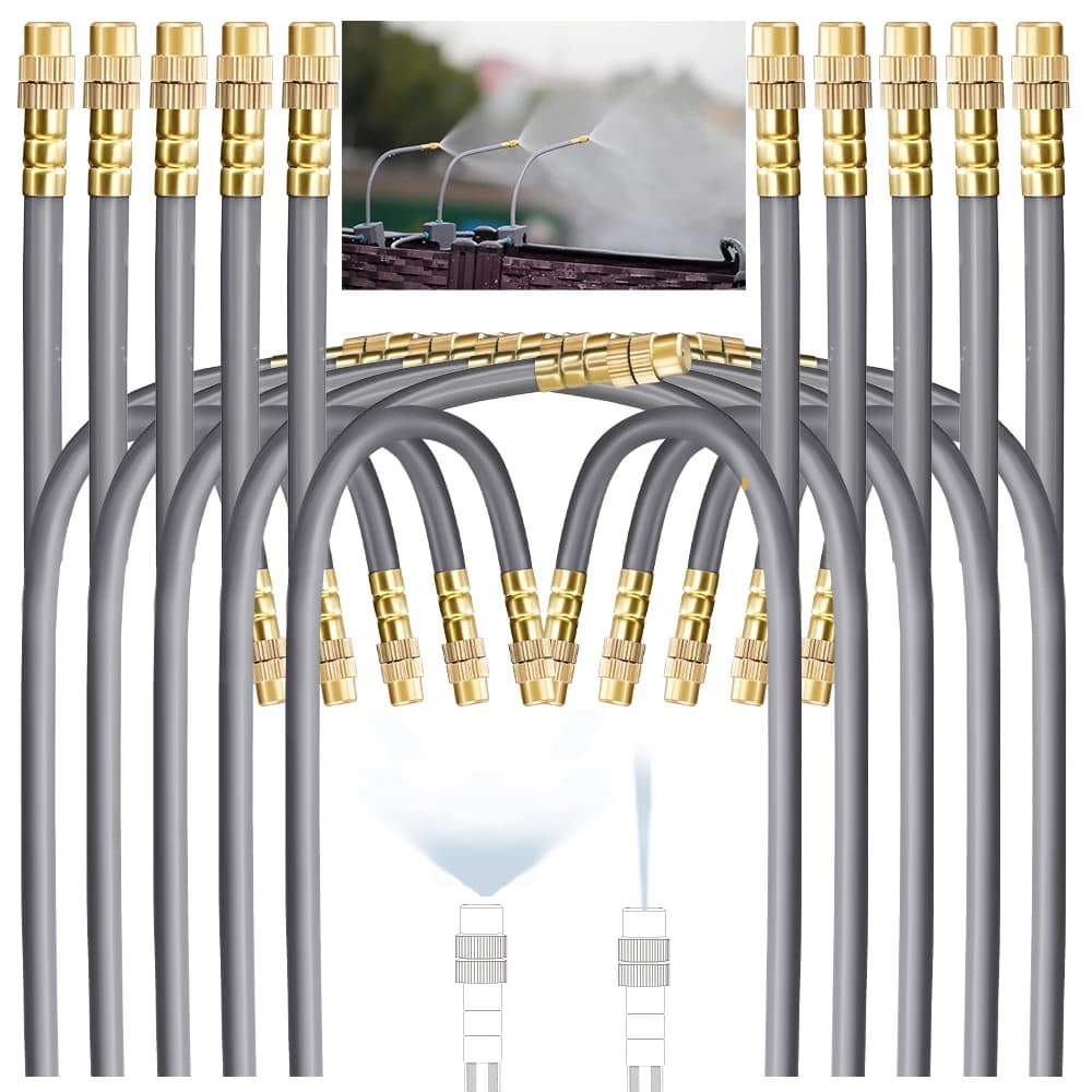 20cm Heavy Duty Spray Head with PE OD-6MM Flexible Pipe T Connector Garden Irrigation Skins Free Curve Irrigation Irrigation Sprinkler