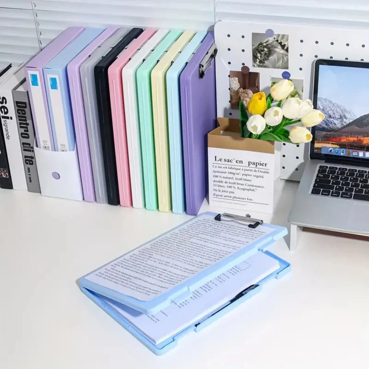 Clip di archiviazione per cartelle A4 di grandi dimensioni e spesse Cartella in plastica da tavolo per archiviazione di file dati adatta per ufficio e materiale scolastico.