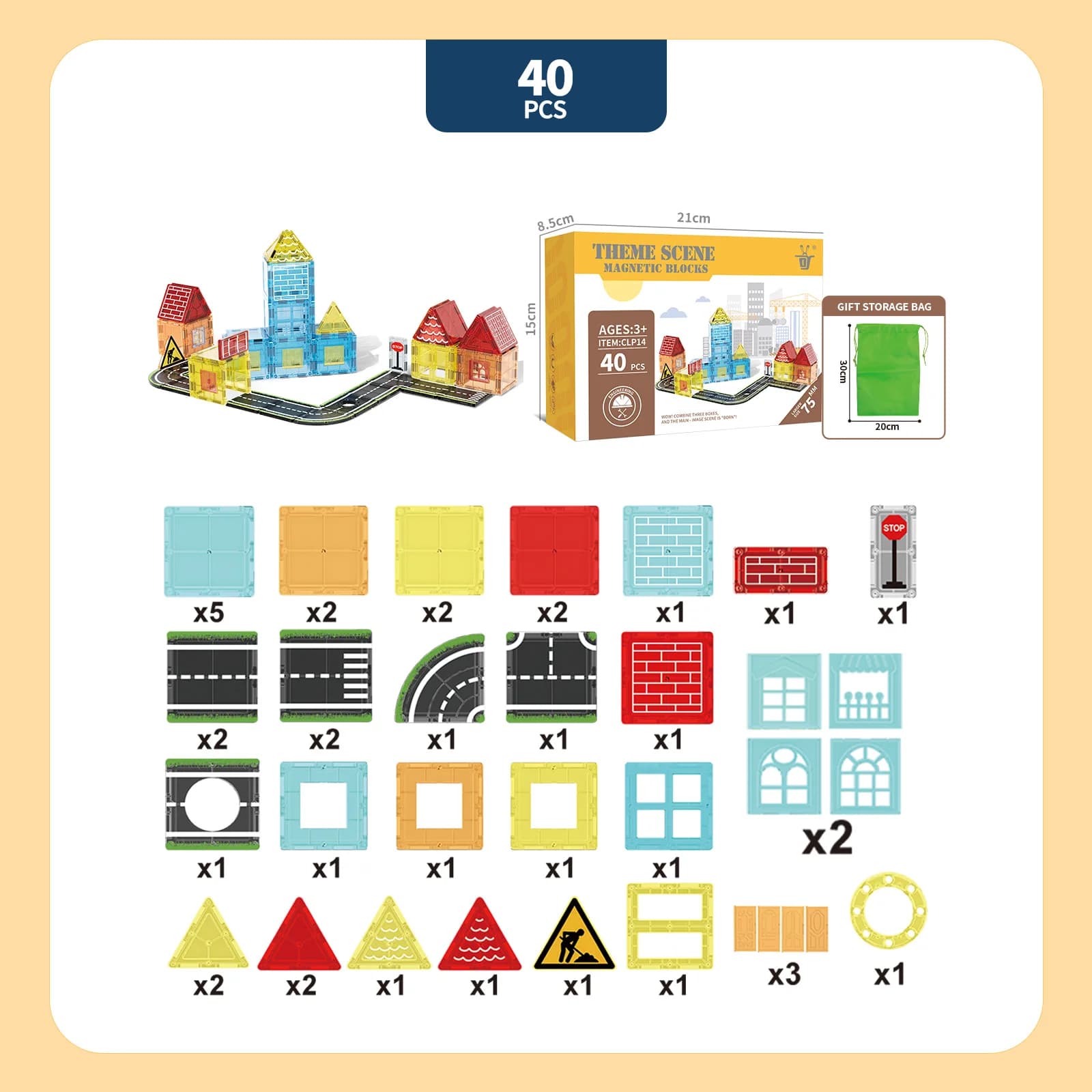 Magnetic Tiles City Fire Safety Theme Set for Boy Girl Kid Age 3+ DIY Model Children Construction Learning Toys Christmas Gift