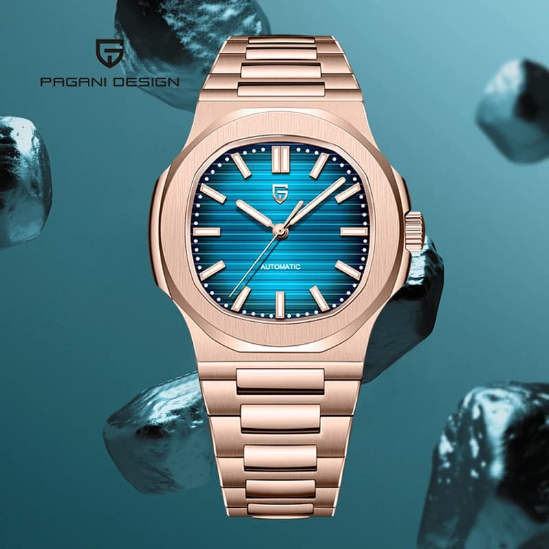 Orologi da uomo PAGANI DESIGN 2026 Nuovo orologio automatico di lusso in oro rosa da uomo con vetro zaffiro impermeabile orologio da polso meccanico da uomo