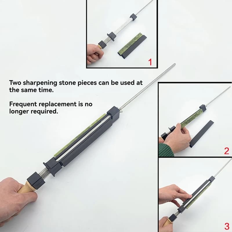 ABRM-Affilacoltelli Professional High Precision Fixed Angle, Fixed Angle Kitchen Sharpening Kit with Rotatable Design