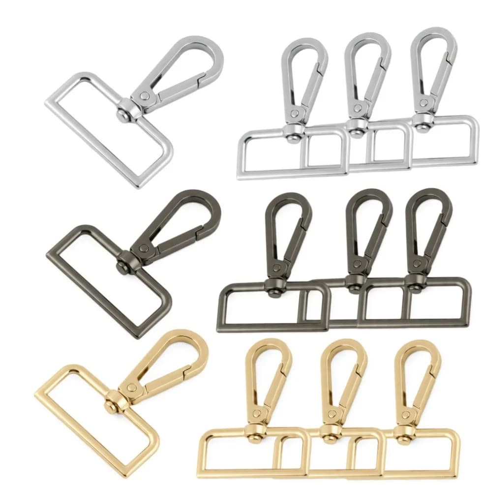 5-30 Pezzi Fibbie per Cinghie Borsa 16-38mm Moschettoni Girevoli in Metallo Ganci a Moschettone per Collari di Cani Clip per Cinture Chiavi Accessori
