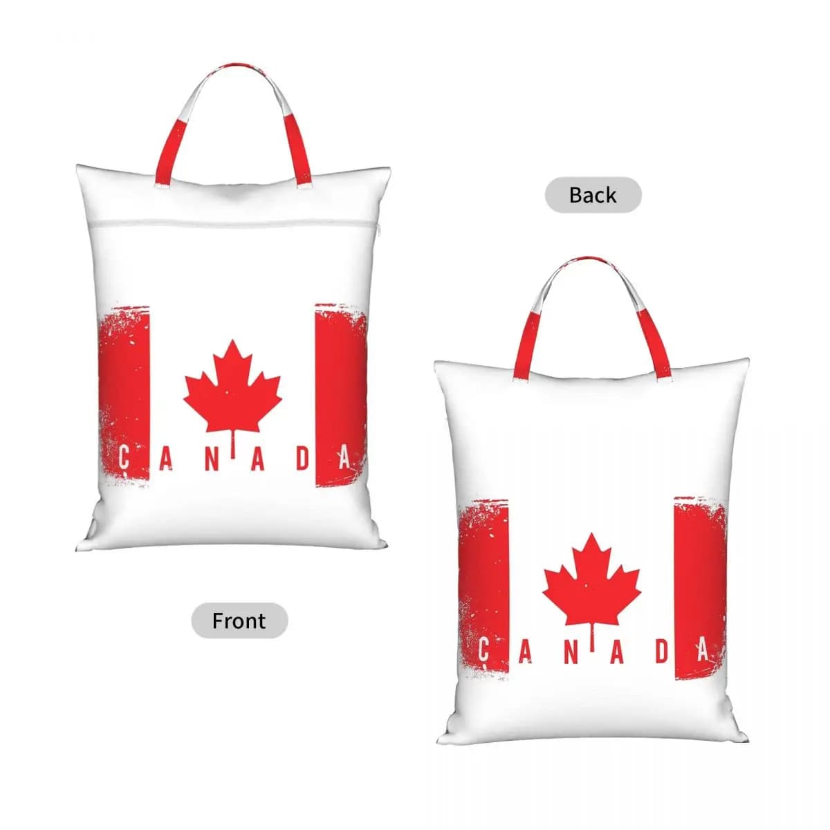 Canada Flag Travel Laundry Bag Waterproof Reusable Dirty Clothes Pouch Gym Yoga Camping Washing Basket
