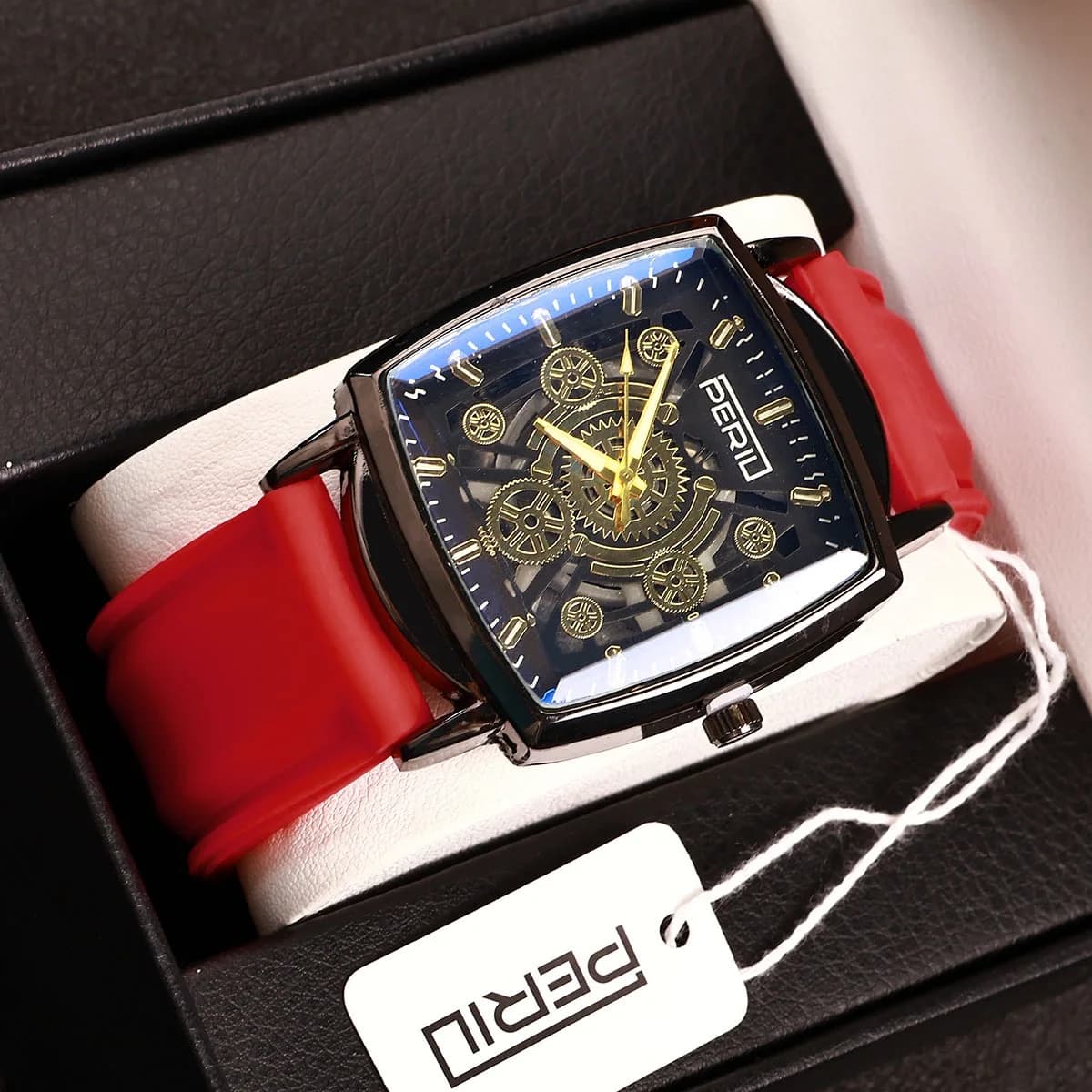 Nuovo Orologio da Polso da Uomo di Lusso alla Moda, Quadrato, Cavo, in Silicone, Orologi al Quarzo da Uomo per Affari, Orologi Sportivi da Studente, Regali, Reloj Hombre