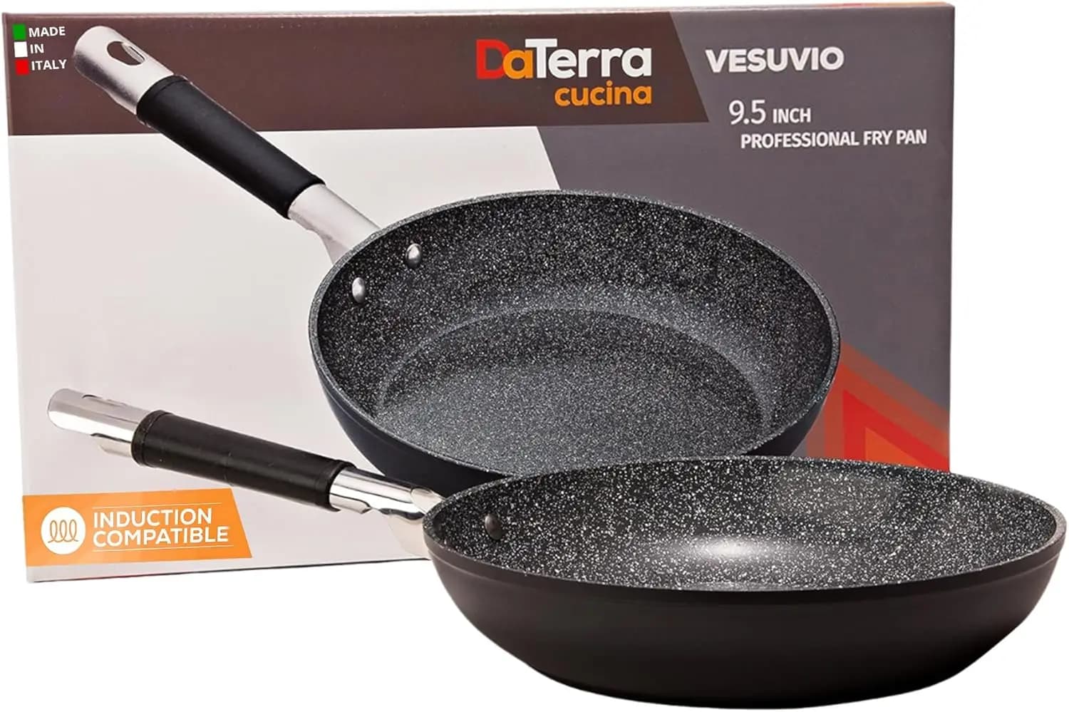 Padella Antiaderente in Ceramica da 9,5 Pollici, Adatta per Fornelli a Gas, Induzione ed Elettrici, Lavabile in Lavastoviglie