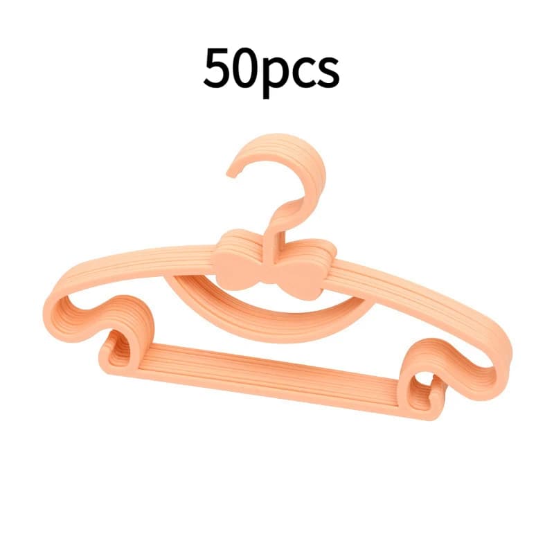 50 Pieces Baby Clothes Hanger with Clips, Exhibitive Hooks, Home Cabinet Organizer, Supplies for Nido Asylum