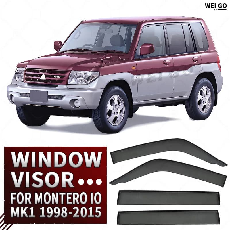 Per Mitsubishi Montero Io 1998-2015: Deflettori Parasole per Finestrini Auto, Protezione Antipioggia e Antivento, Accessori Auto