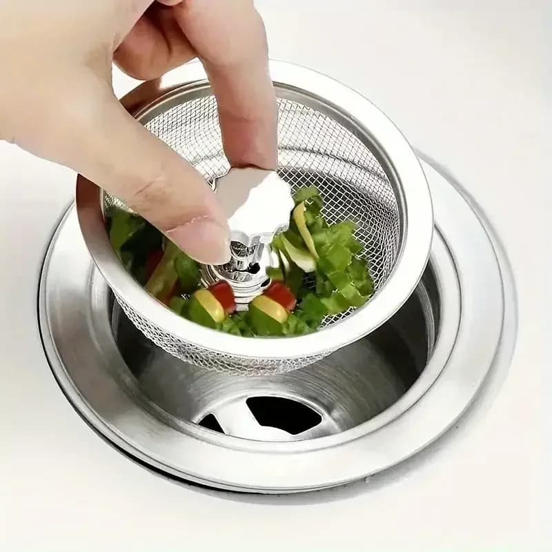 2pcs Kitchen Sink Strainer Replacement Drain Basket Stainless Steel Mesh Filter Waste Hole Strainer Kitchen Gadgets