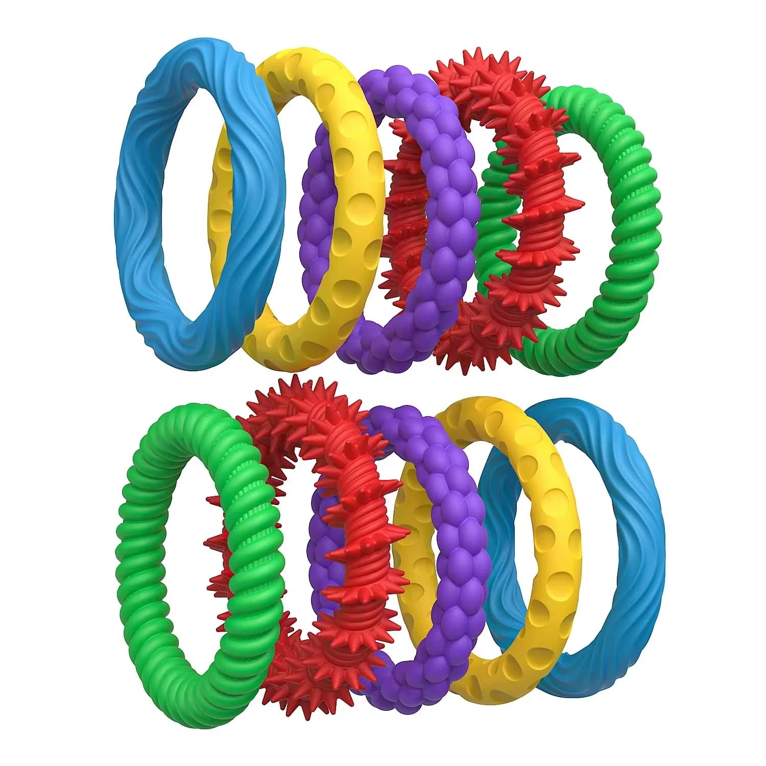 5 pezzi braccialetto sensoriale, EDC agitarsi antistress giocattolo antistress ansia agitarsi anello per bambini bambini autismo ADHD silicone