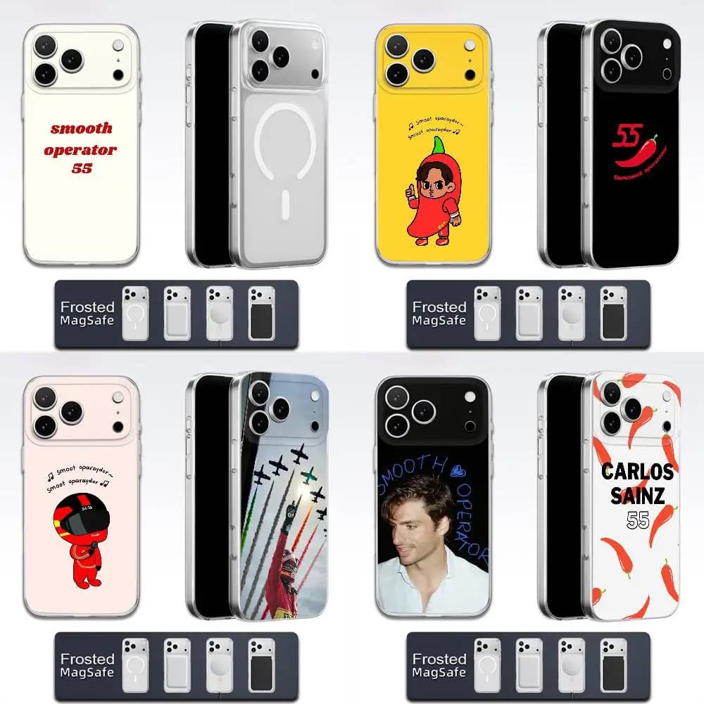 C-Carlos S-Sainz Smooth Operator Phone Case For iPhone 17,16,15,14,13,12,11,Pro,Max,Plus,E,Air,Mini Magsafe Frosted Transparent