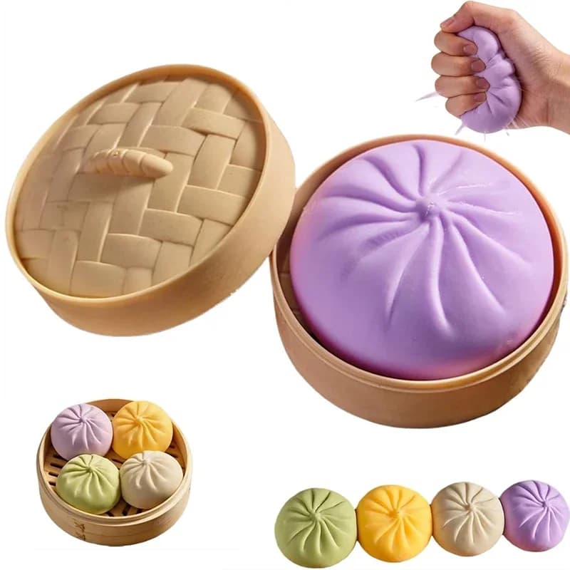 Giant Dumpling Toys Anxiety Relief Fidget Toy Simulation Food Steamed Stuffed Bun Soft Squeeze Decompression Dough Toy