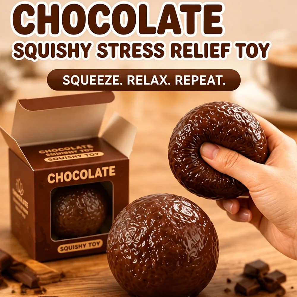 Crunchy Chocolate Pie Squishy Fake Food ASMR Squeeze Anti Stress Portable Desk Gadget Round Filled Novelty Prop Holiday Gift