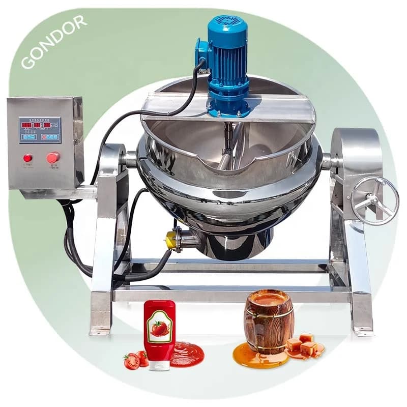 Caldaia 2000l Stelo resistente 100 litri Marmellata elettrica Vapore 400l Olio di conduzione Piante Bollitore per miele