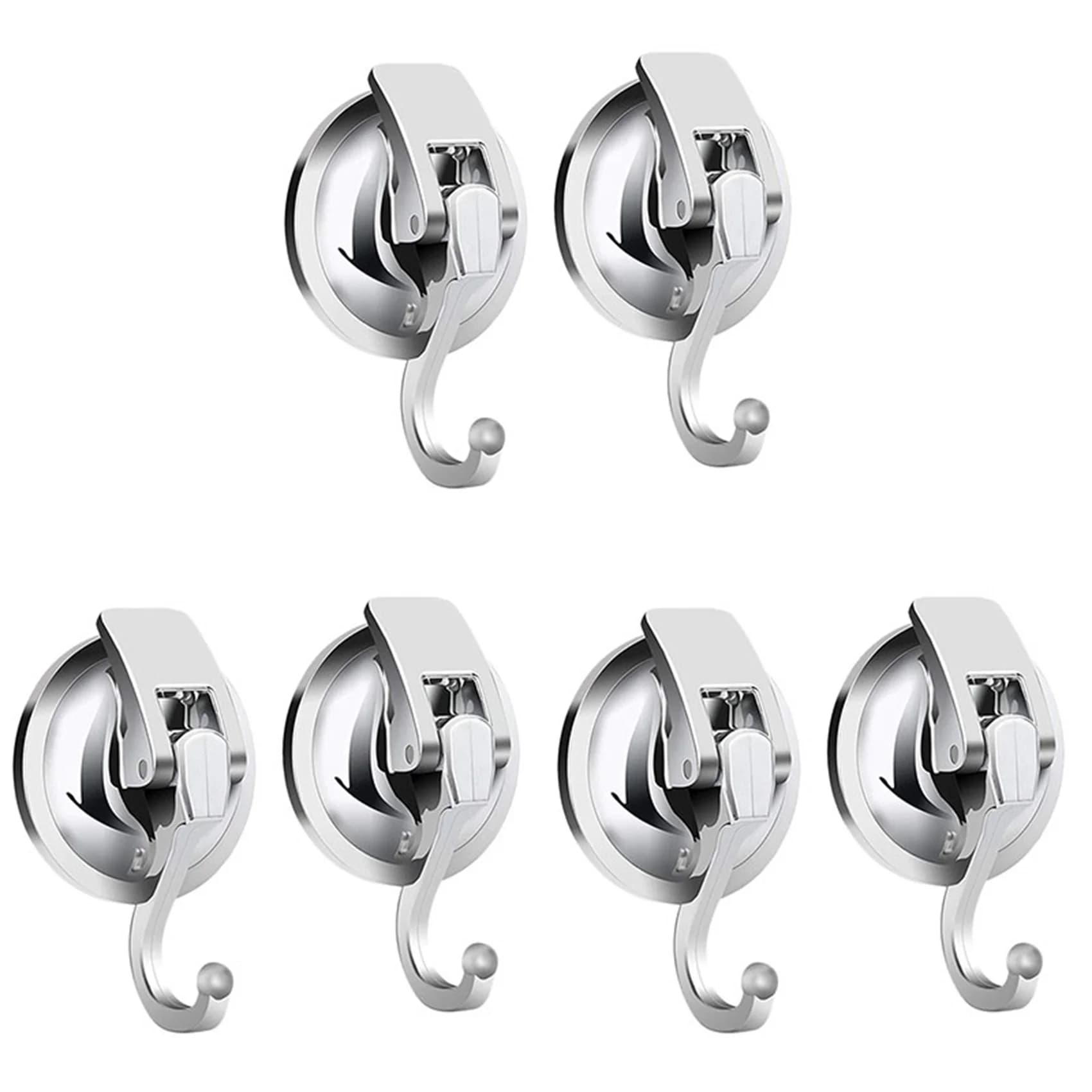 Ganci a ventosa per carichi pesanti HLZS (confezione da 6) per l'organizzazione di cucina, bagno e toilette