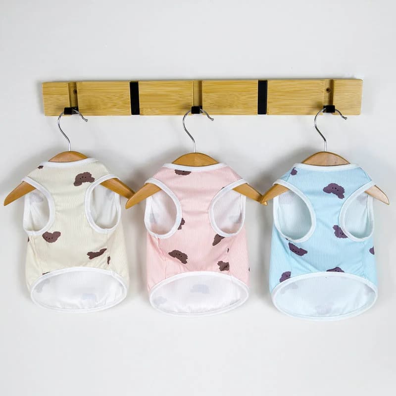 Maglietta Estiva per Cani Teddy Cola, Abbigliamento Rinfrescante con Protezione Solare, T-Shirt a Maniche Corte con Cartoni Animati per Cuccioli Bichon Frise