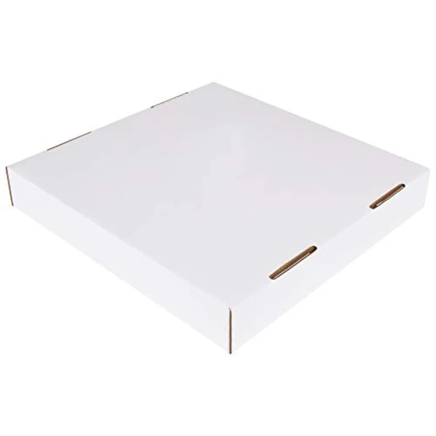 Contenitori per Cartone Ondulato e Riciclaggio, Confezione da 10, 18"L x 18"W x 3"H, Bianchi, Riutilizzabili e Usa e Getta per Feste ed Eventi all'Aperto