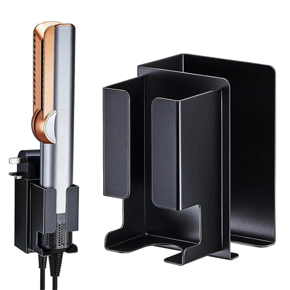 Supporto per piastra per capelli Supporto da parete adesivo per piastra per bagno Supporto per ferro piatto in metallo Organizzatore di strumenti per lo styling dei capelli